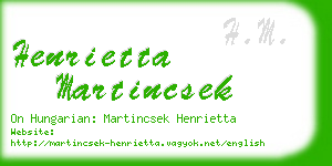 henrietta martincsek business card